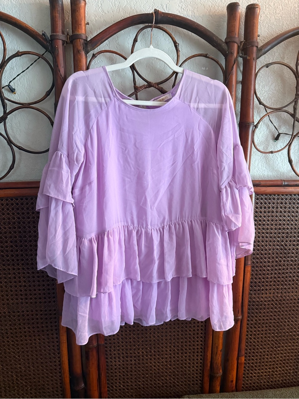 Rosie Pope Lavender Tiered Ruffle Blouse